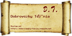 Dobrovszky Ténia névjegykártya